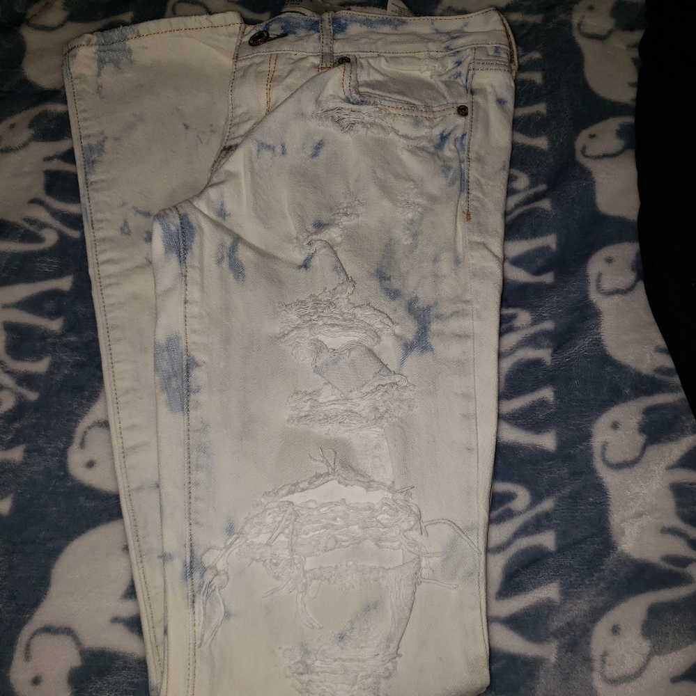 Acid wash skinny jeans